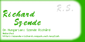 richard szende business card