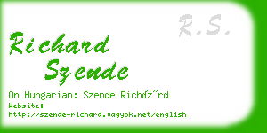 richard szende business card